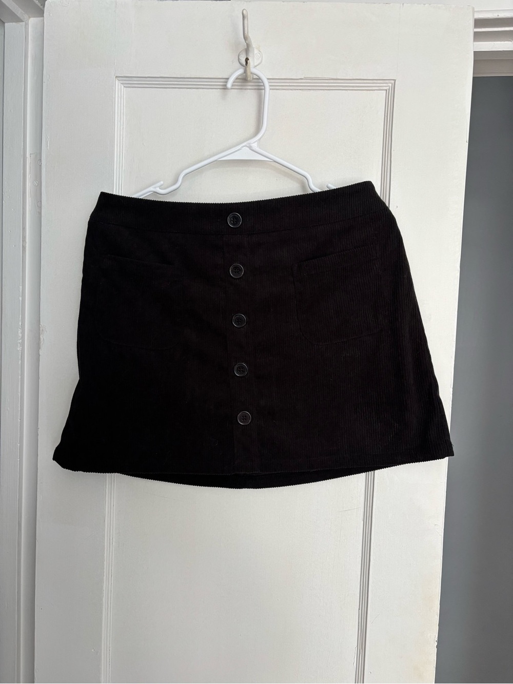 Black Corduroy Skirt w/ Built-In Shorts
